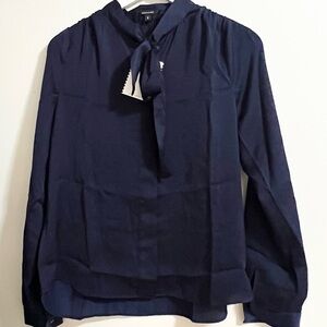 Elegant Navy Blue Women's Top